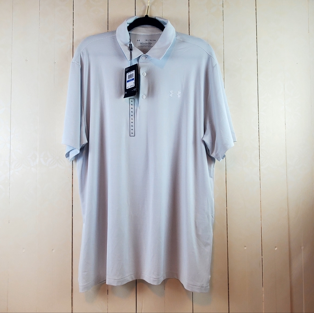 NWT Under Armour Men's Light Gray Polo Shirt